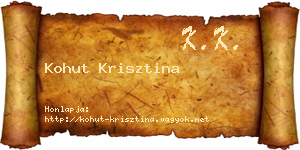 Kohut Krisztina névjegykártya